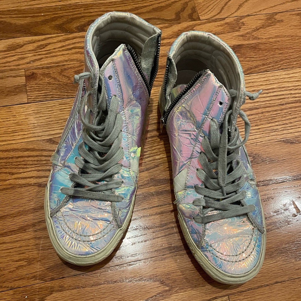 Golden Goose Slide High Tops in iridescent
